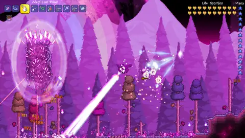Nebula Pillar fight, in-game screenshot